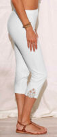Fehér rövid női leggings csipkével