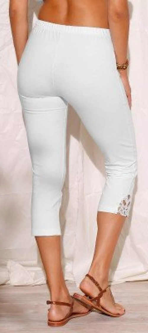Szilárd fehér női leggings rövidnadrág