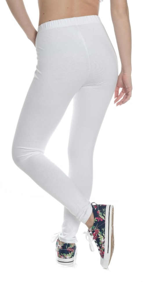 Egyszínű fehér női leggings