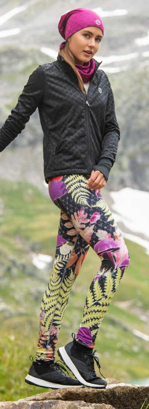 Virágmintás leggings sporttevékenységekhez hidegebb időjárás esetén
