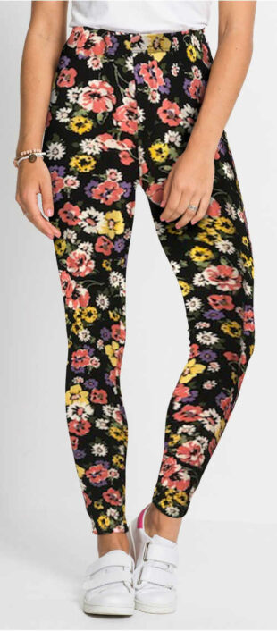 Virágos magas derekú női leggings