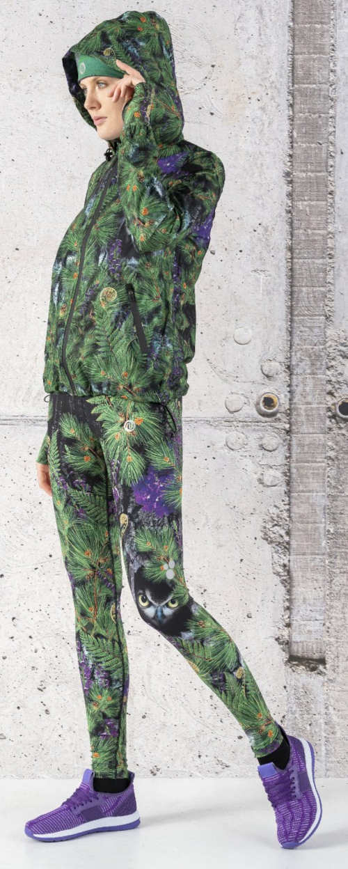 Szigetelt nordic walking leggings virágmintával