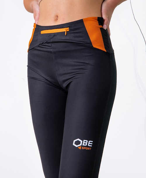 Fekete-narancssárga hosszú leggings