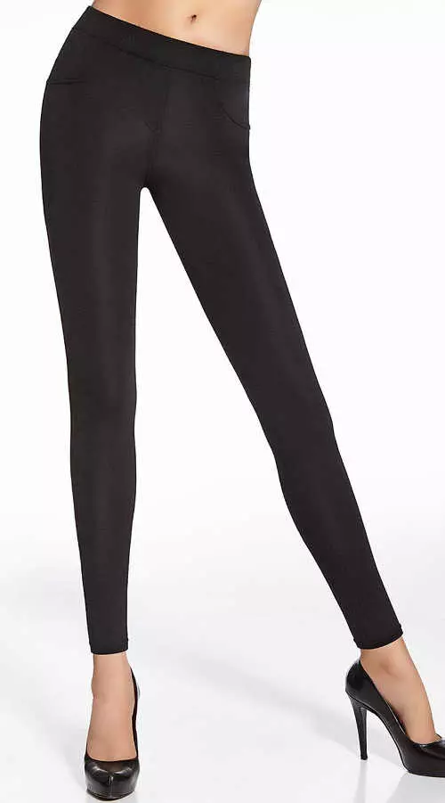 Egyszínű fekete női leggings