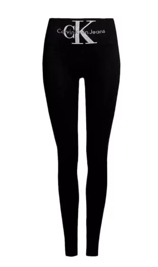 Fekete női hosszú leggings magas derékkal Calvin Klein