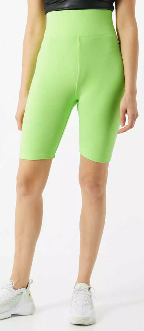 Rövid zöld kerékpáros leggings magas derékkal