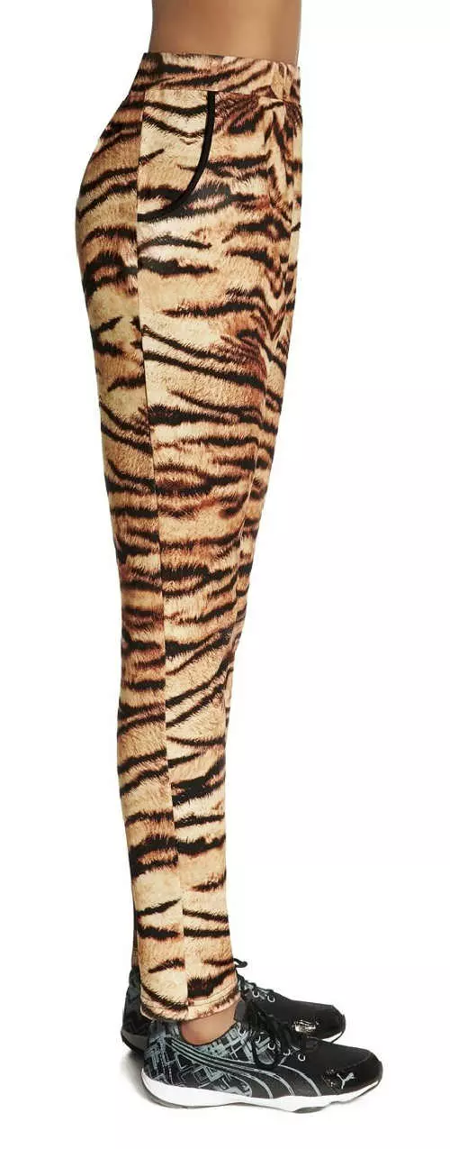Női sport leggings tigrisbőr mintával