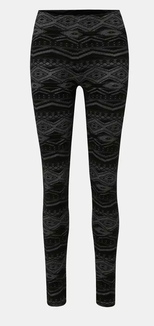 Fekete és szürke leggings azték mintával