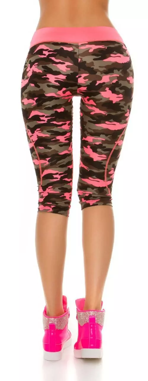 Háromnegyedes rózsaszín katonai leggings