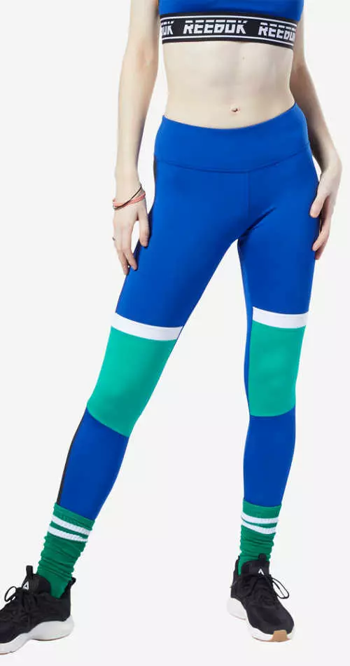 Reebok Wor Myt Paneled Polytight kék zöld női sport leggings