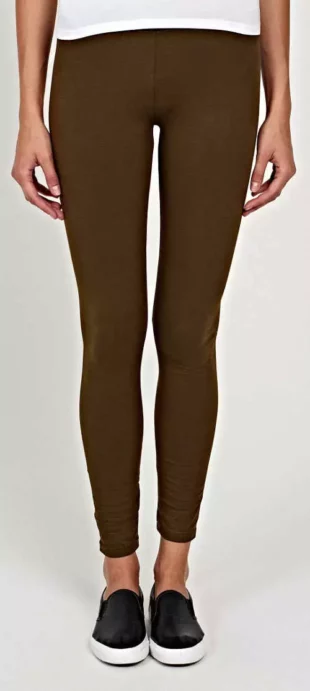 Egyszínű hosszú barna női leggings