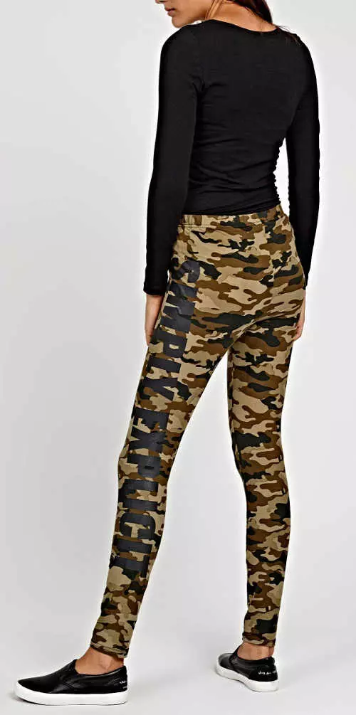 Katonai női leggings terepszínű mintával