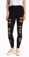 Modern női perforált leggings fekete színben