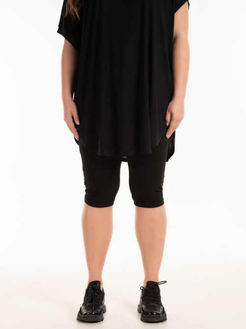 Női egyszínű fekete capri nagyméretű leggings