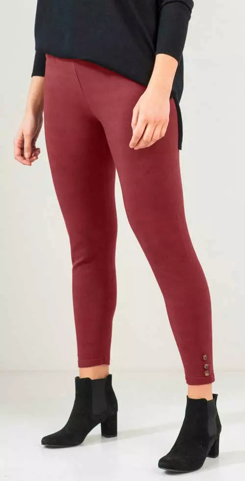 Piros és lila női leggings nagyobb méretben