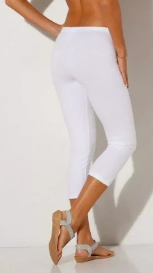 Rugalmas fehér 3/4 leggings
