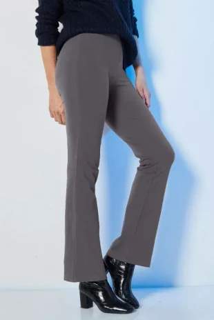 Szürke elegáns női harang alakú leggings kényelmes elasztikus derékkal