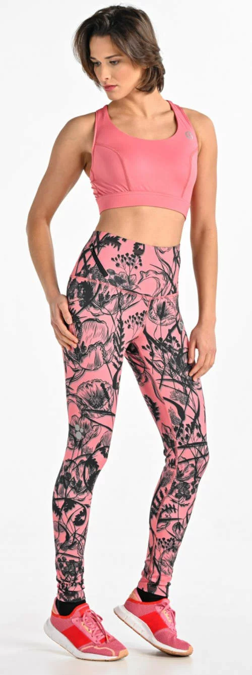 Futás rózsaszín női funkcionális magas derekú leggings