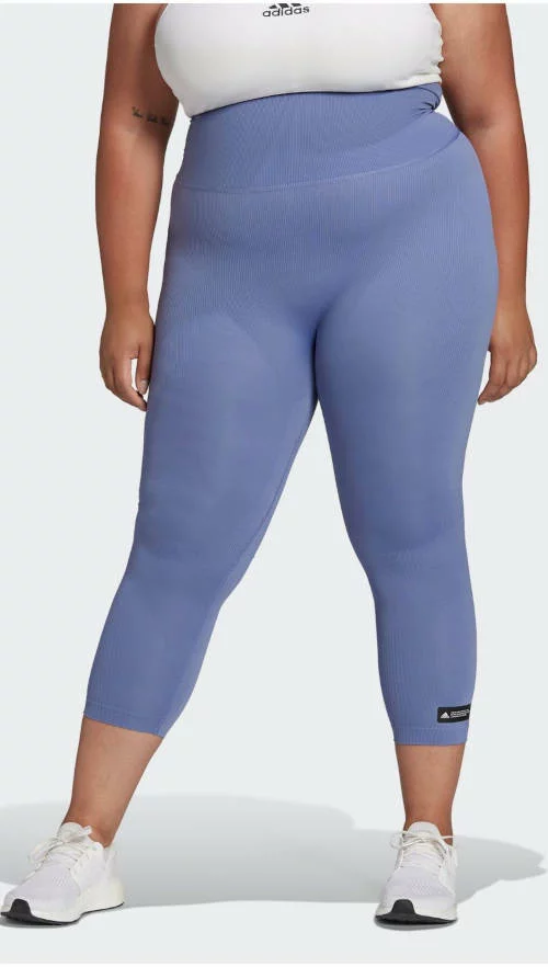 Kék 3/4 karcsúsító Adidas futó leggings moletteknek