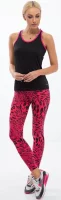 Piros női sport leggings leopárd mintával