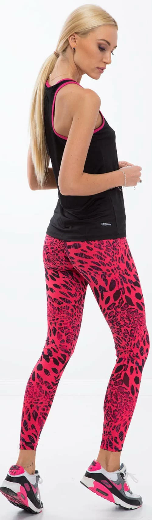 Színes női leopárd futó leggings